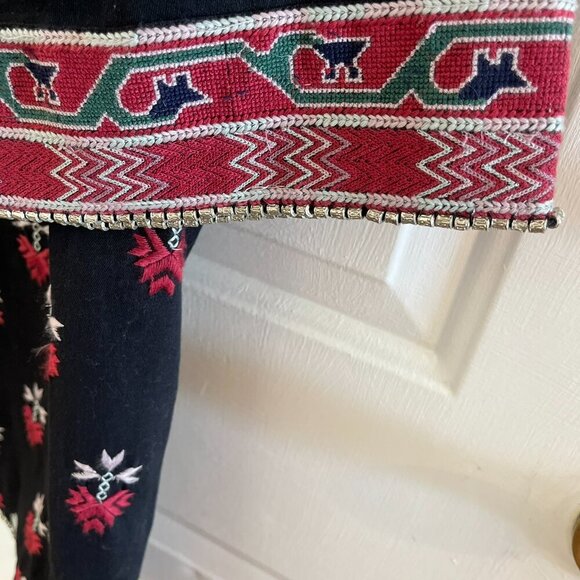 Ulla Johnson Black Aztec Embroidered Intricate Beaded Bohemian Dress Sz 0P - Picture 6 of 16